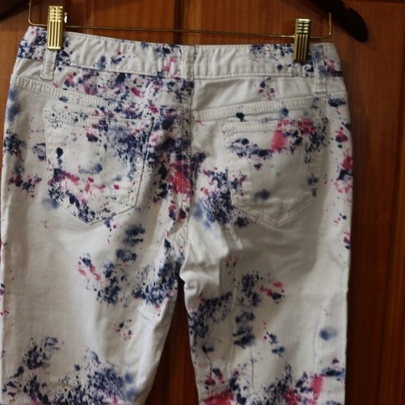 7 Star White Splatter Painted Skinny Jean's 29 - Picture 3 of 14